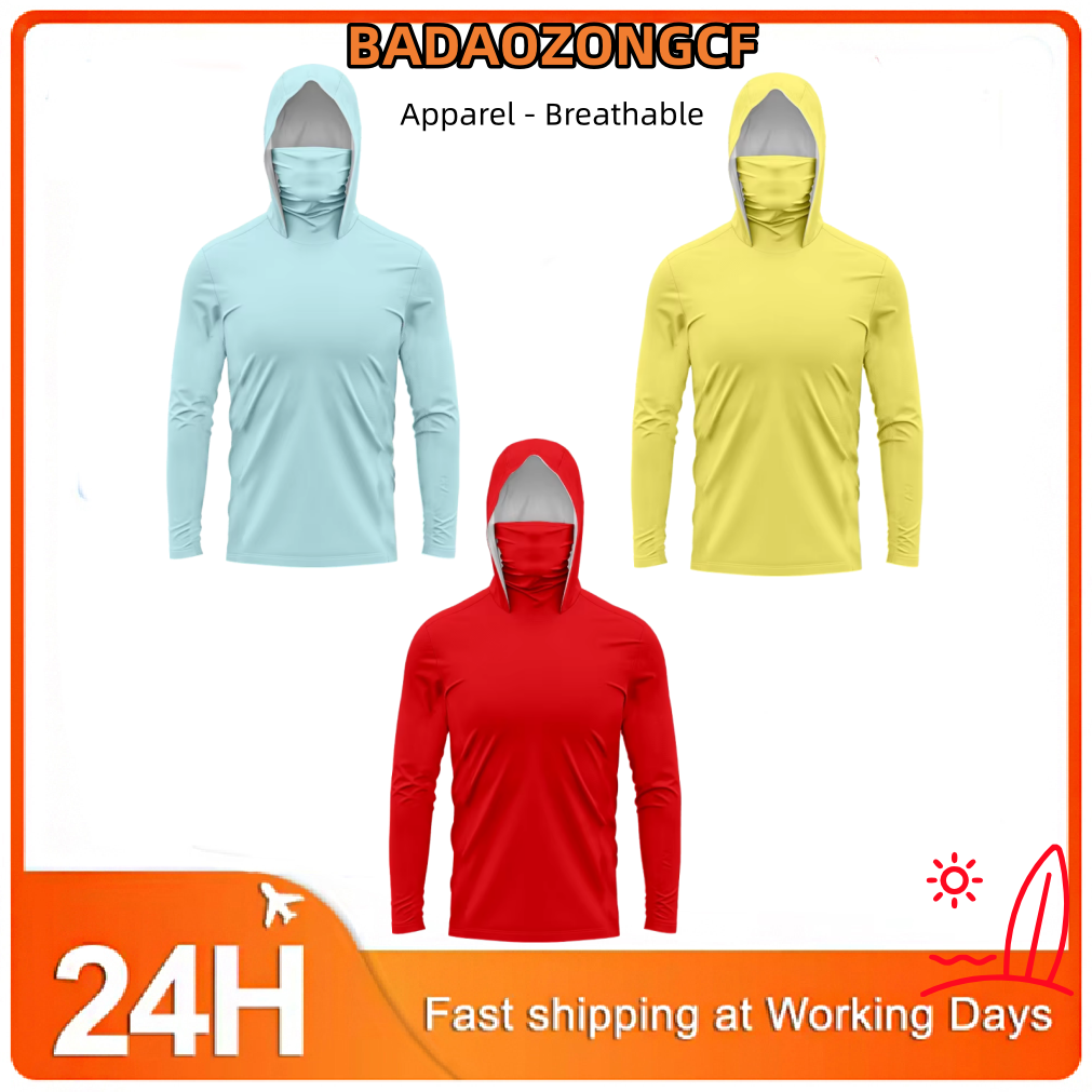 Fishing Shirt Uv Protection - Camisa de pesca con capucha y